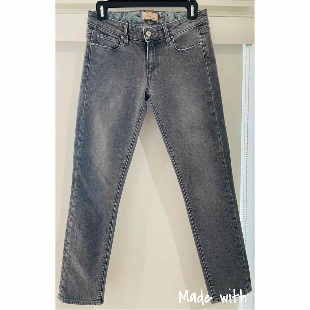 PAIGE PREMIUM GREY CROPPED SKINNY JEANS SZ 27